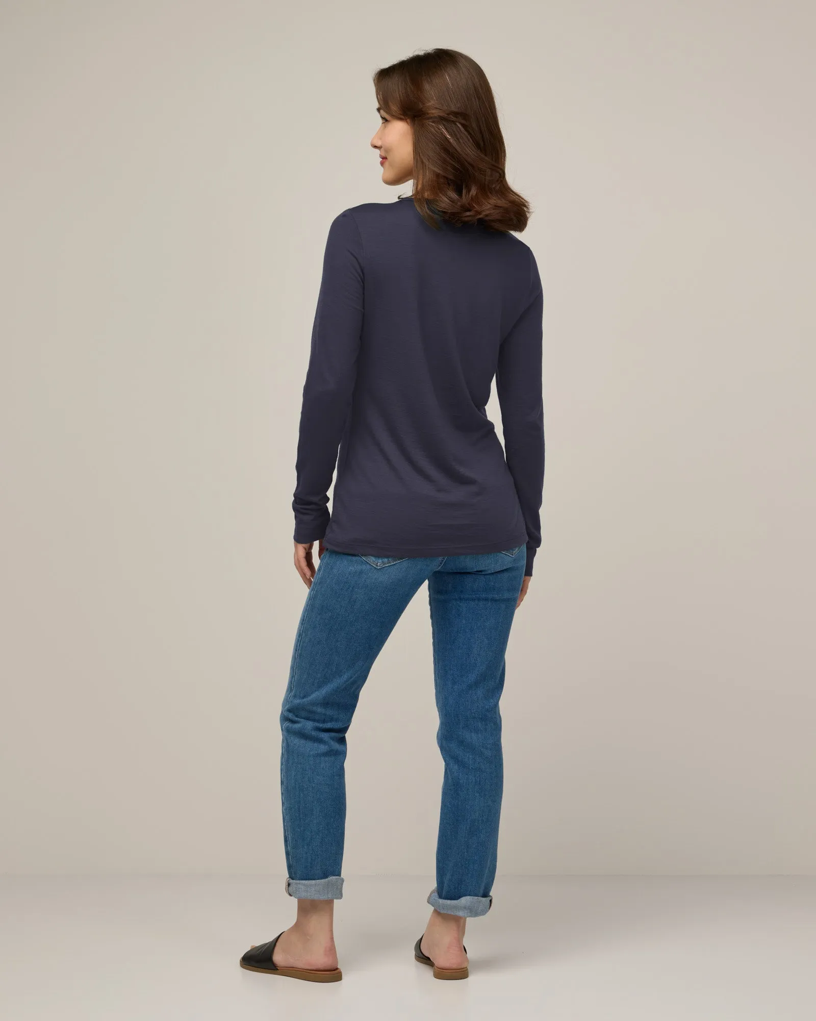 Sloan 100% Wool Long Sleeve Crew