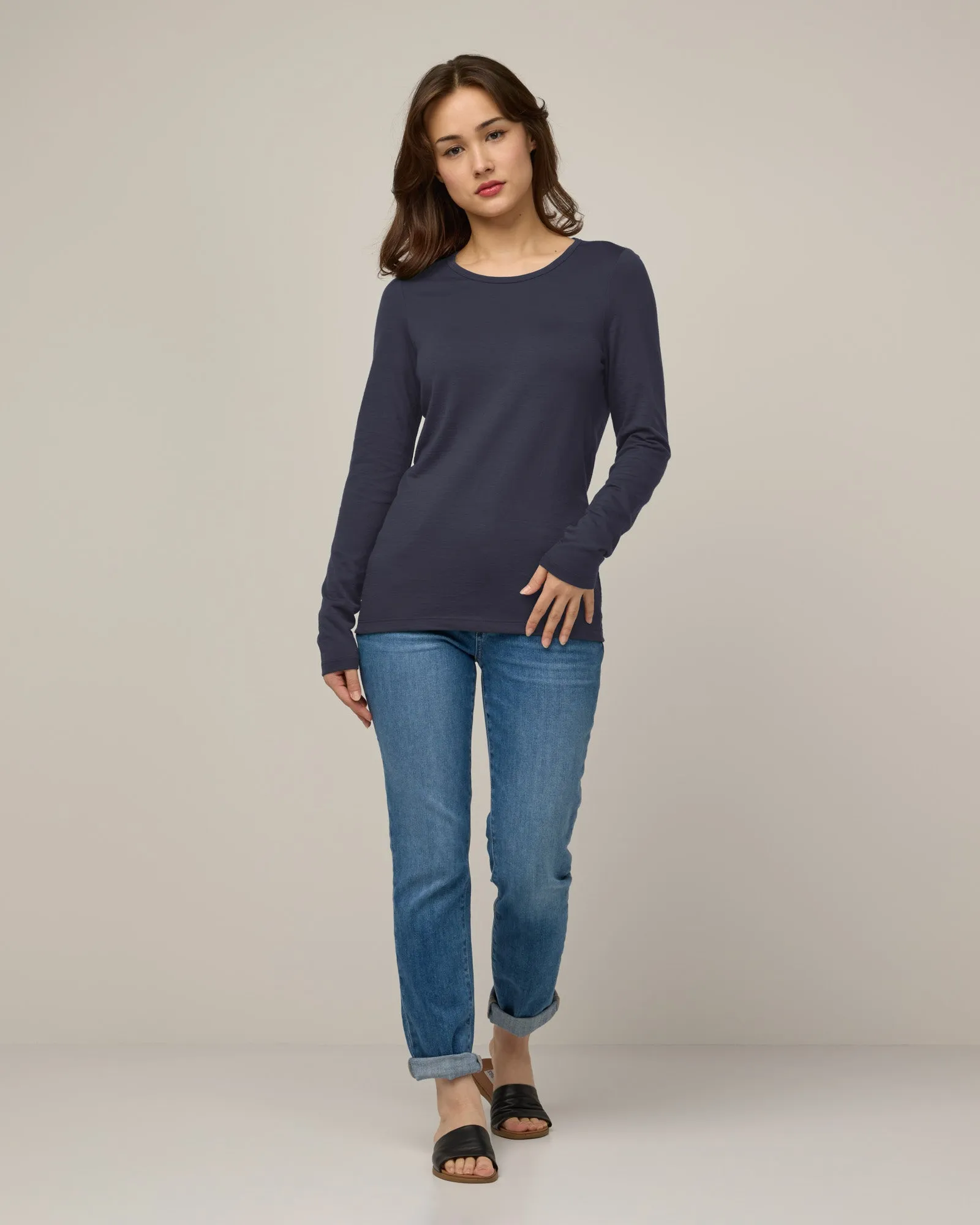 Sloan 100% Wool Long Sleeve Crew