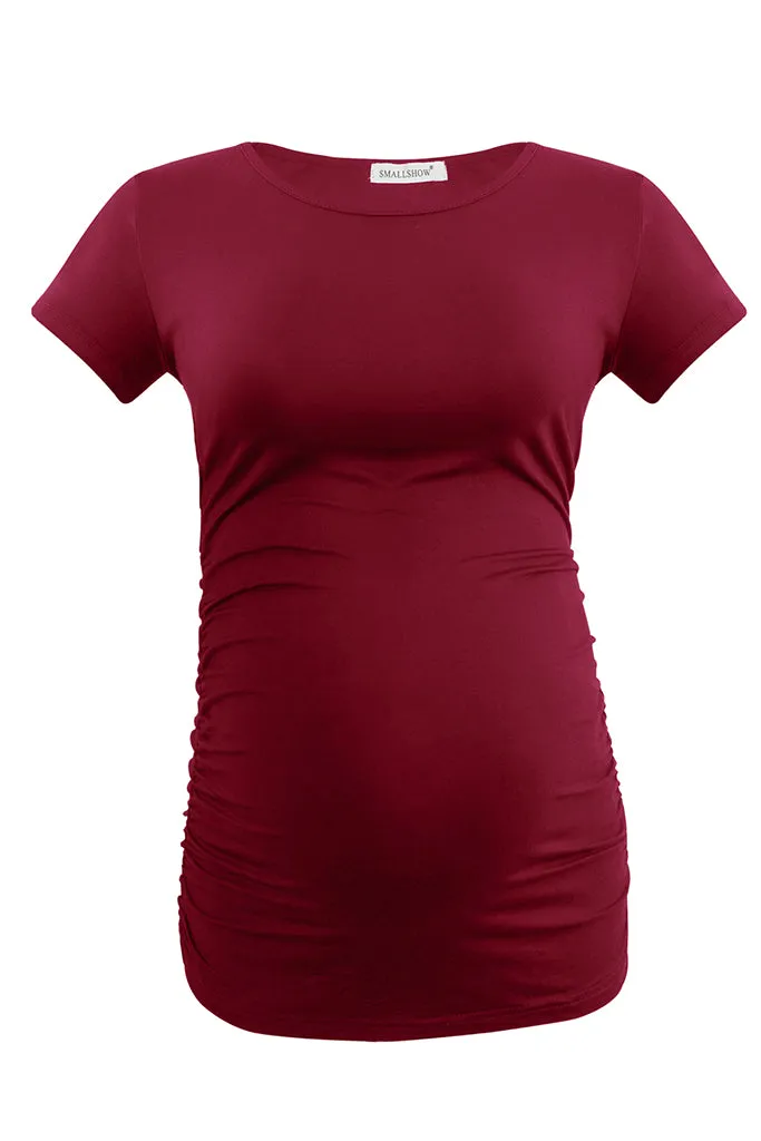Smallshow Comfy Side Ruched Maternity Tops