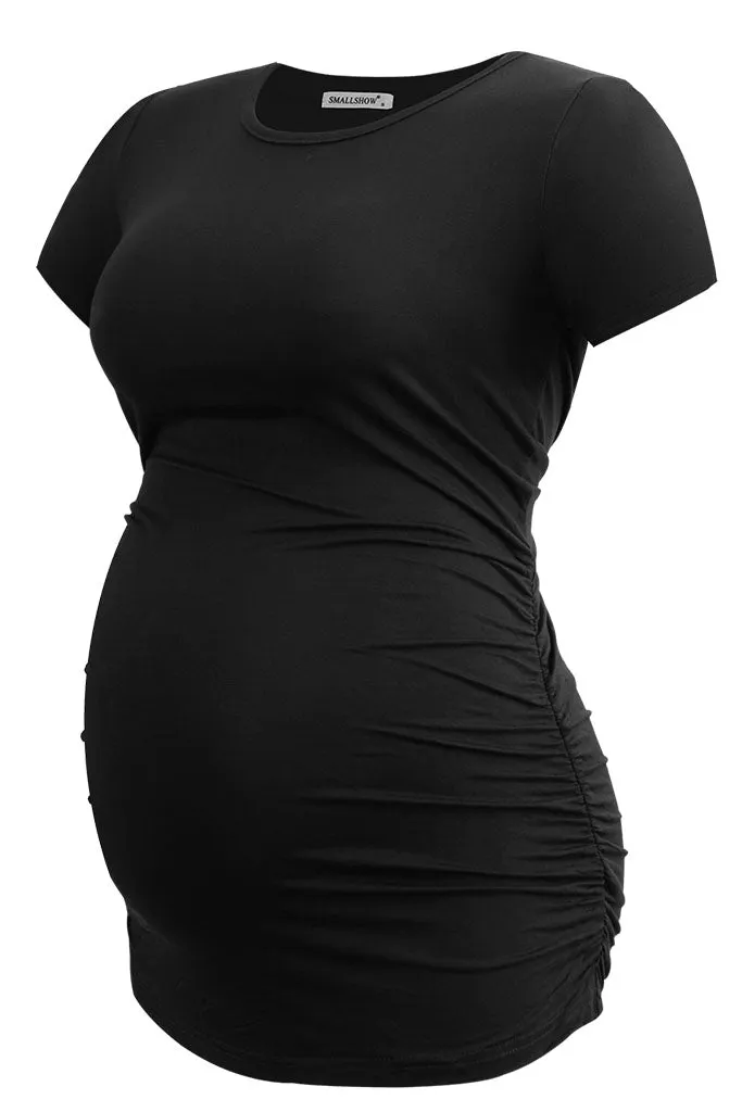 Smallshow Comfy Side Ruched Maternity Tops