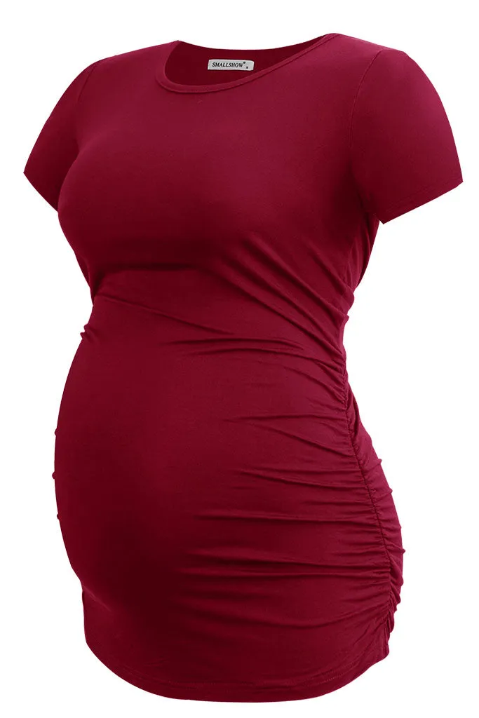 Smallshow Comfy Side Ruched Maternity Tops