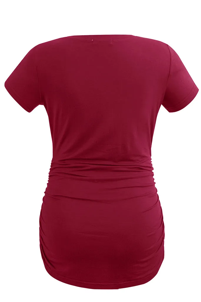 Smallshow Comfy Side Ruched Maternity Tops