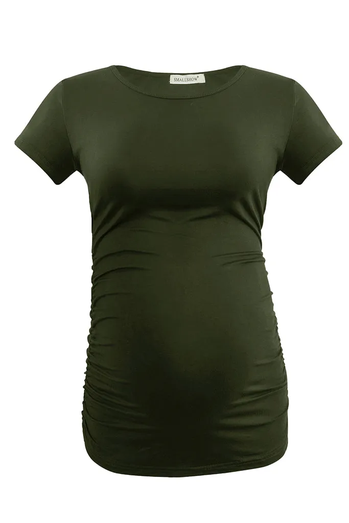 Smallshow Comfy Side Ruched Maternity Tops