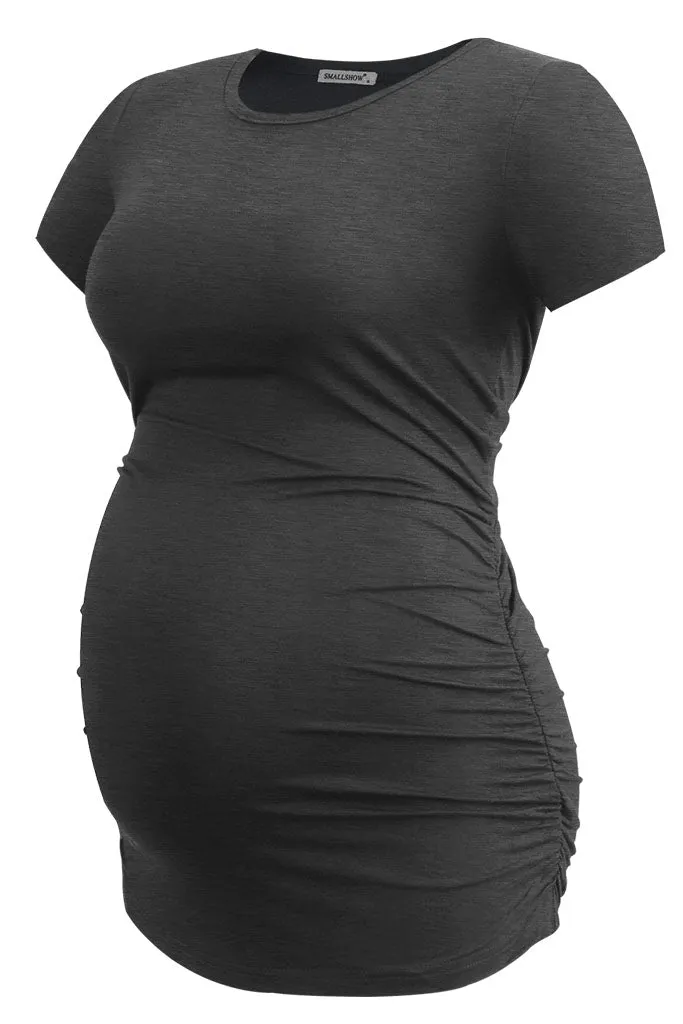 Smallshow Comfy Side Ruched Maternity Tops