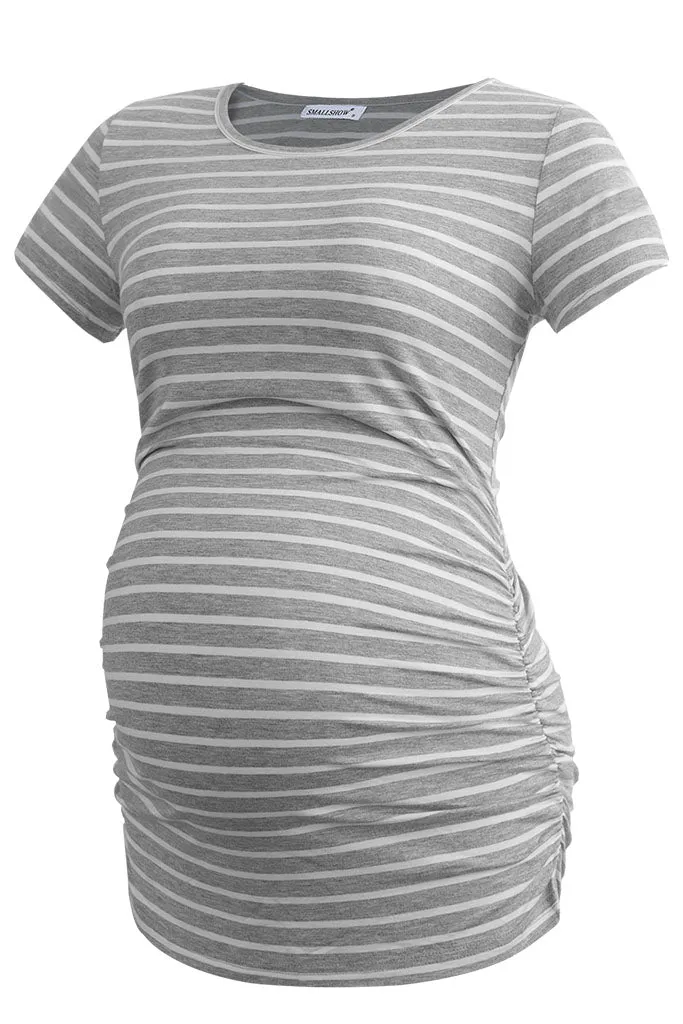 Smallshow Comfy Side Ruched Maternity Tops