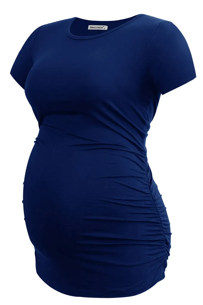 Smallshow Comfy Side Ruched Maternity Tops