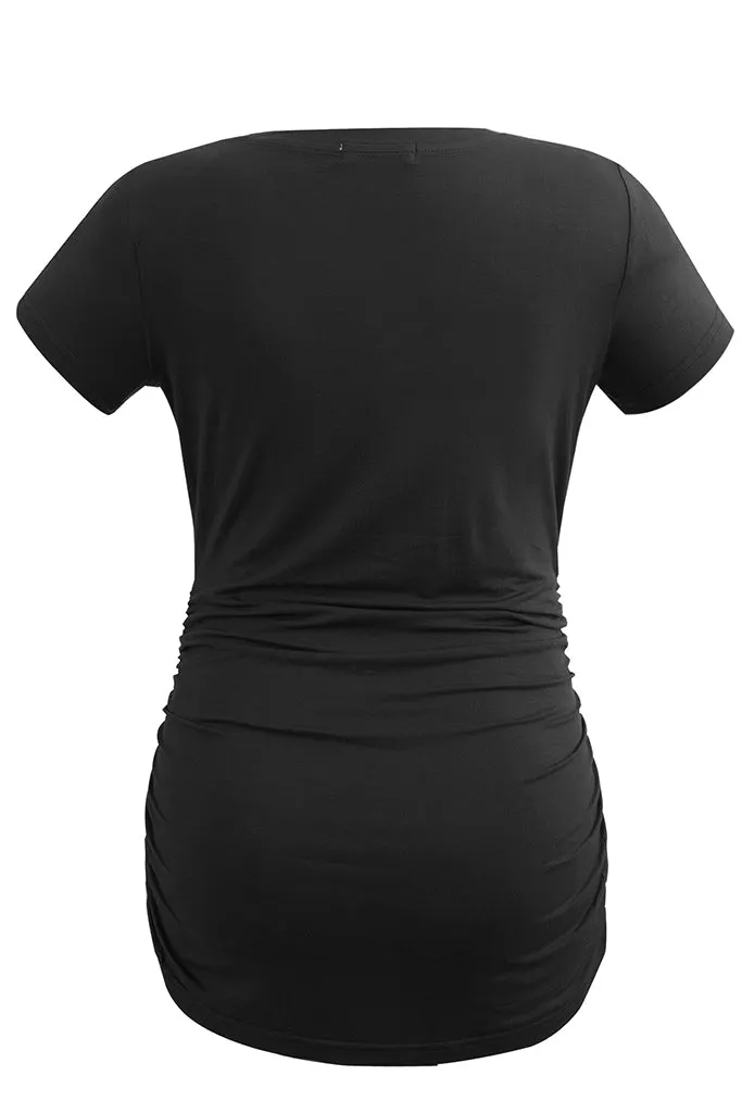 Smallshow Comfy Side Ruched Maternity Tops