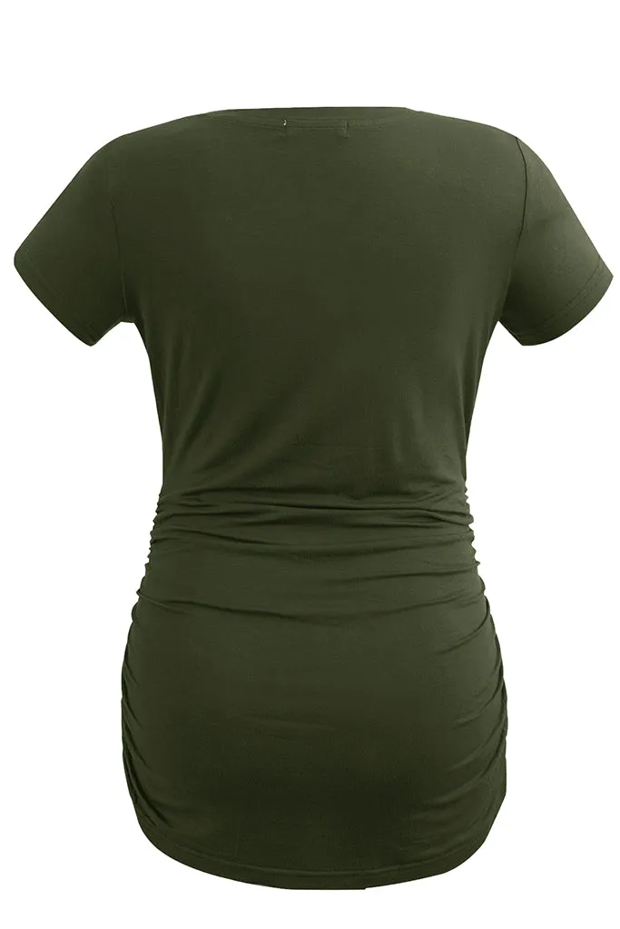 Smallshow Comfy Side Ruched Maternity Tops