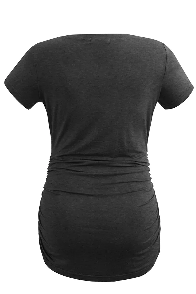 Smallshow Comfy Side Ruched Maternity Tops