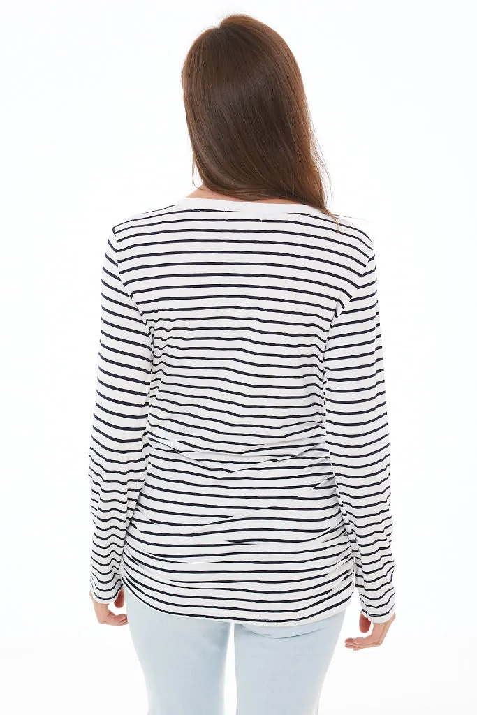 Smallshow V-Neck Long Sleeve Maternity Tops