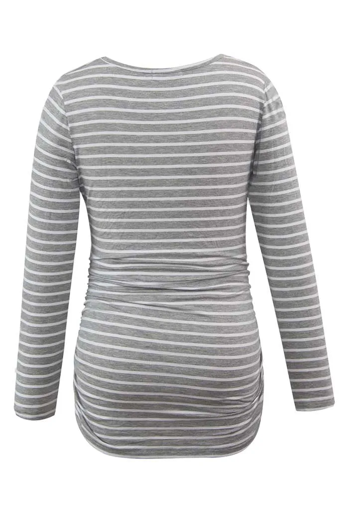 Smallshow V-Neck Long Sleeve Maternity Tops