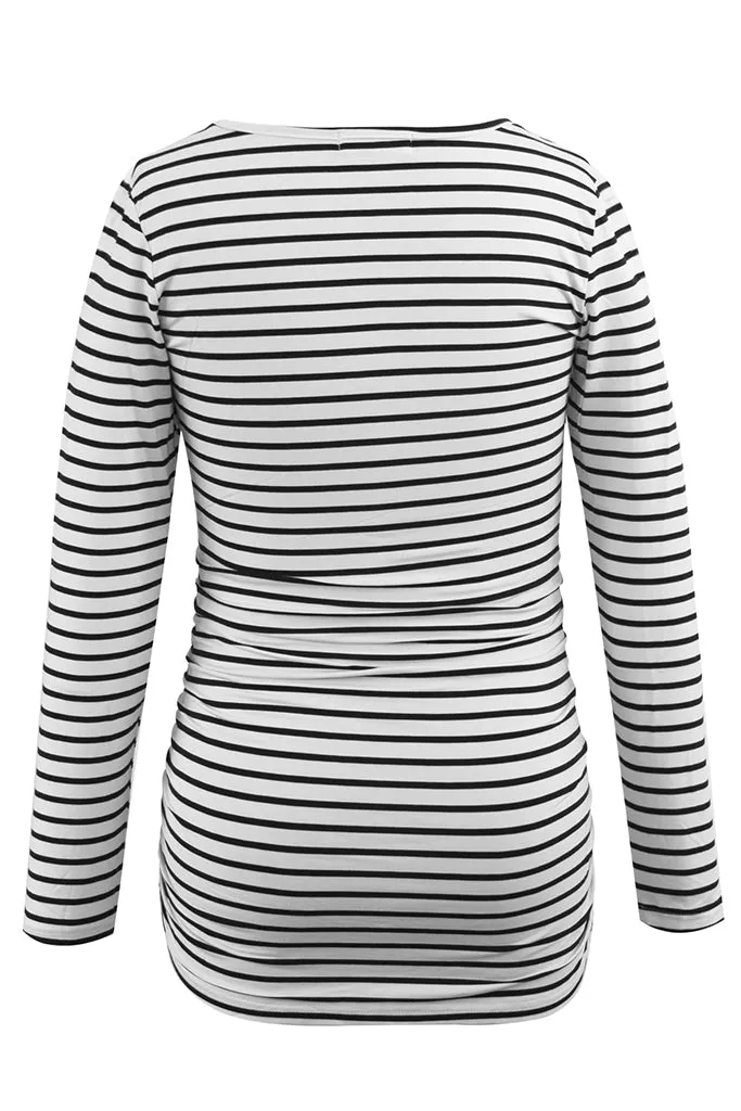 Smallshow V-Neck Long Sleeve Maternity Tops