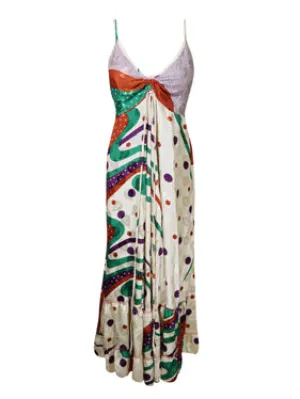 Soft Maxi Dress Beige Floral Summer Dresses S/M/L