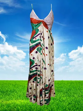 Soft Maxi Dress Beige Floral Summer Dresses S/M/L