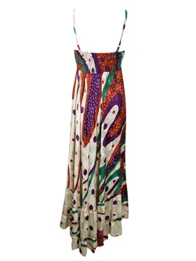 Soft Maxi Dress Beige Floral Summer Dresses S/M/L