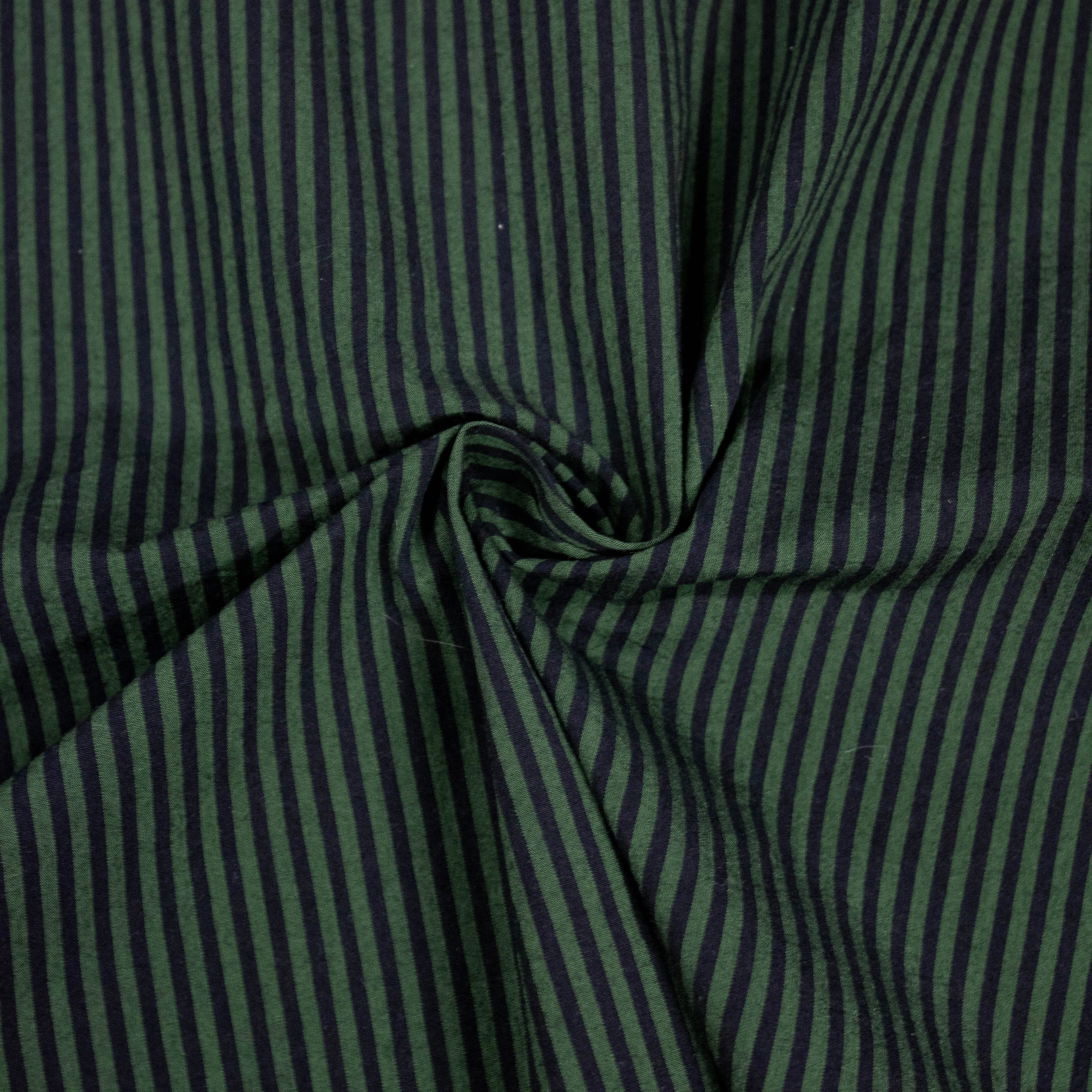 Sogno Green & Black Striped Cotton Stretch SHOWROOM SAMPLE 34CM X 60CM