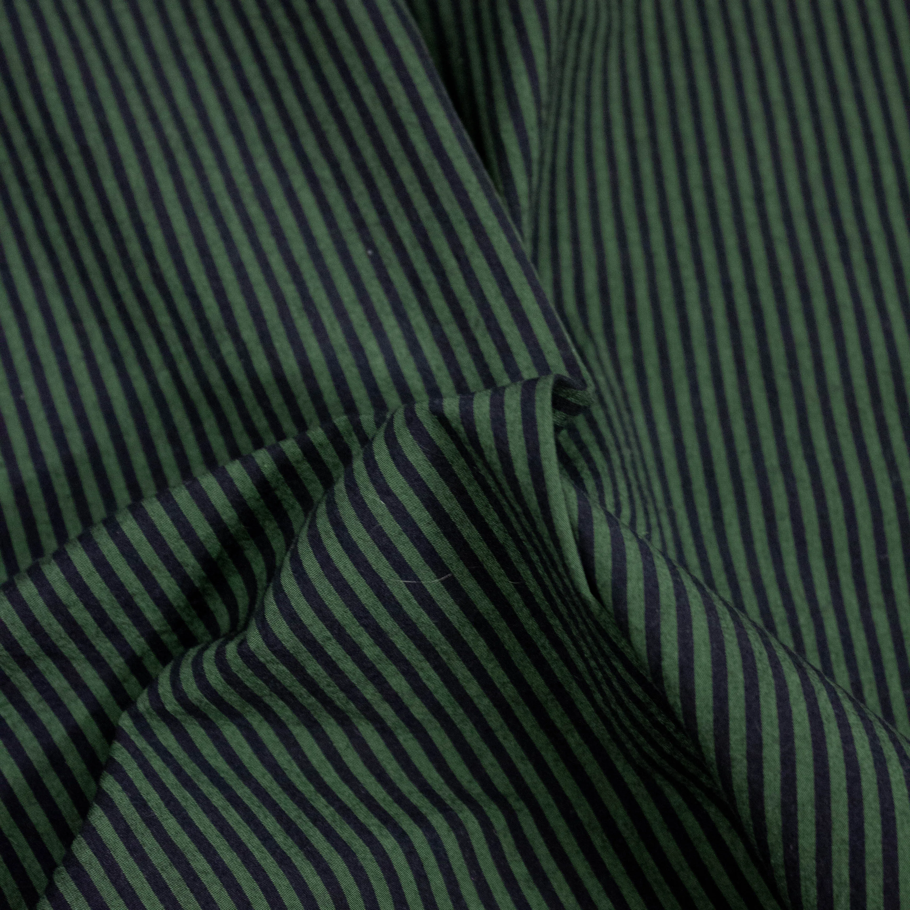Sogno Green & Black Striped Cotton Stretch SHOWROOM SAMPLE 34CM X 60CM