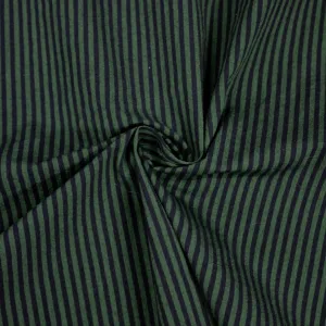 Sogno Green & Black Striped Cotton Stretch SHOWROOM SAMPLE 34CM X 60CM