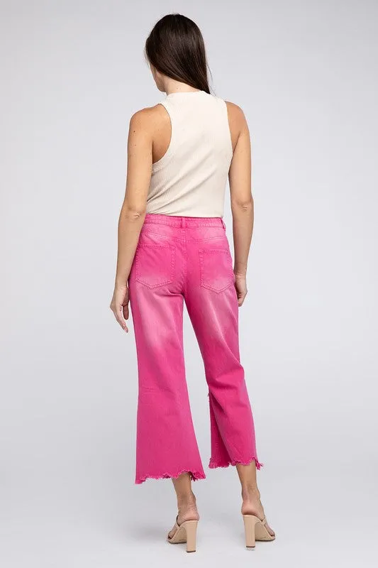 Stella Distressed Vintage Washed Wide Leg Pants