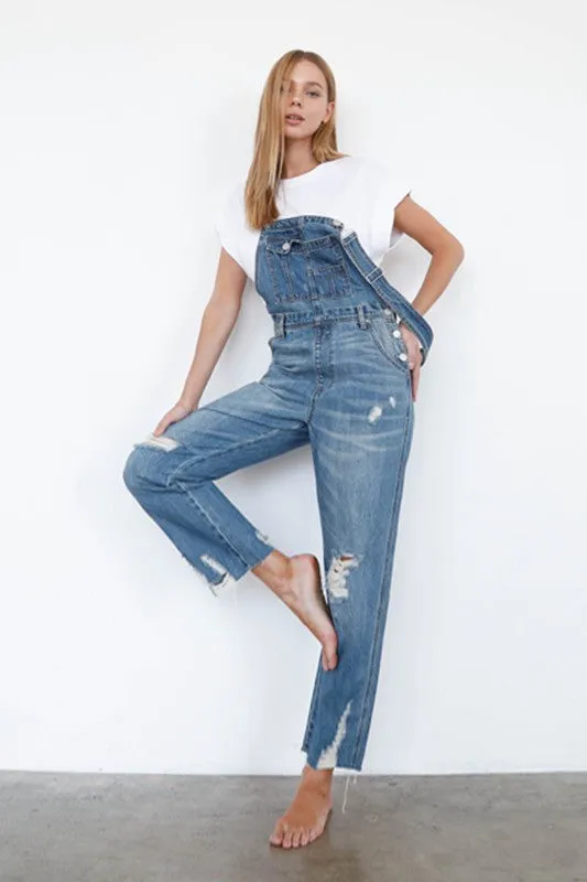 Straight Leg Farmer Delight Denim Overalls