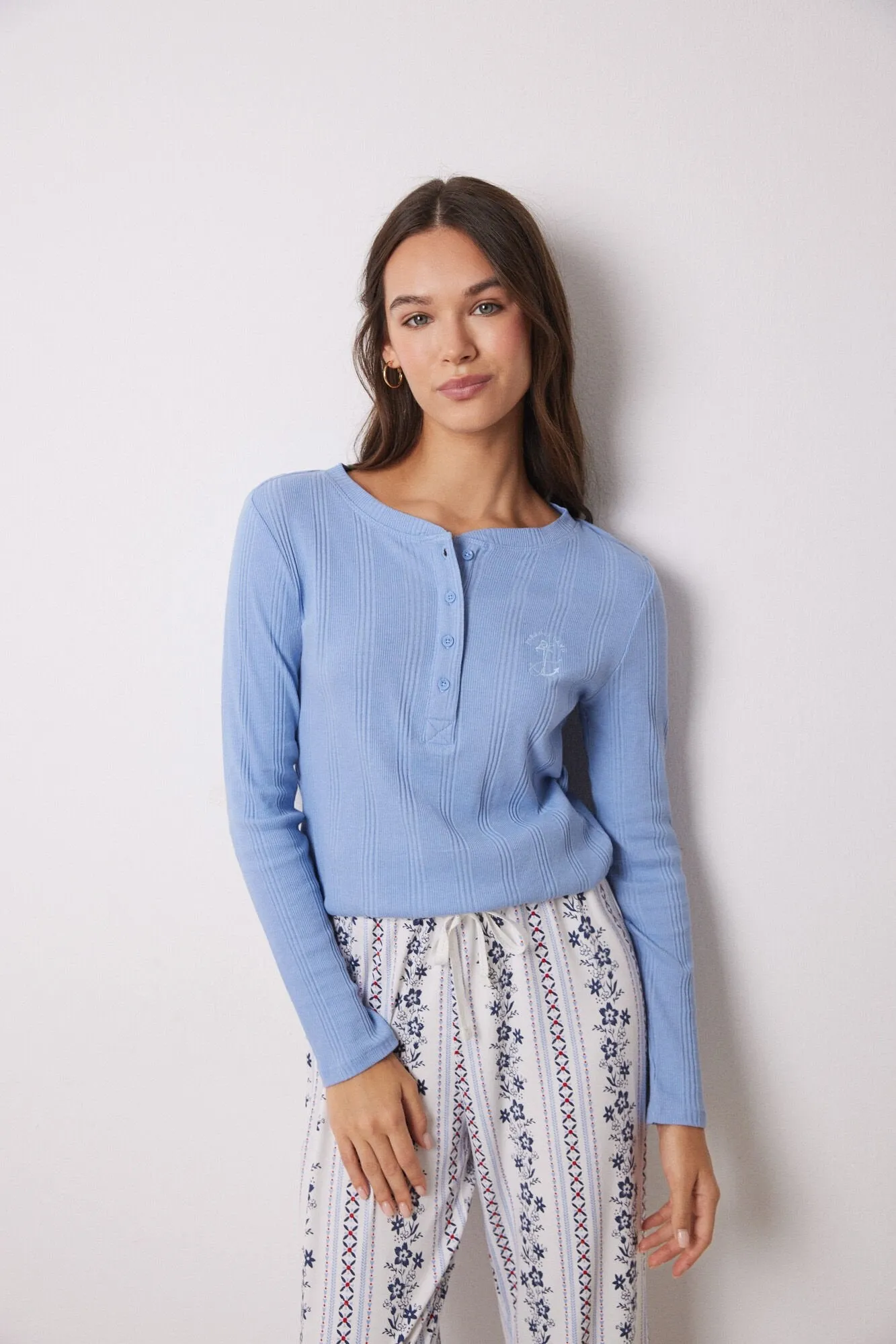 Striped flower pyjamas pants