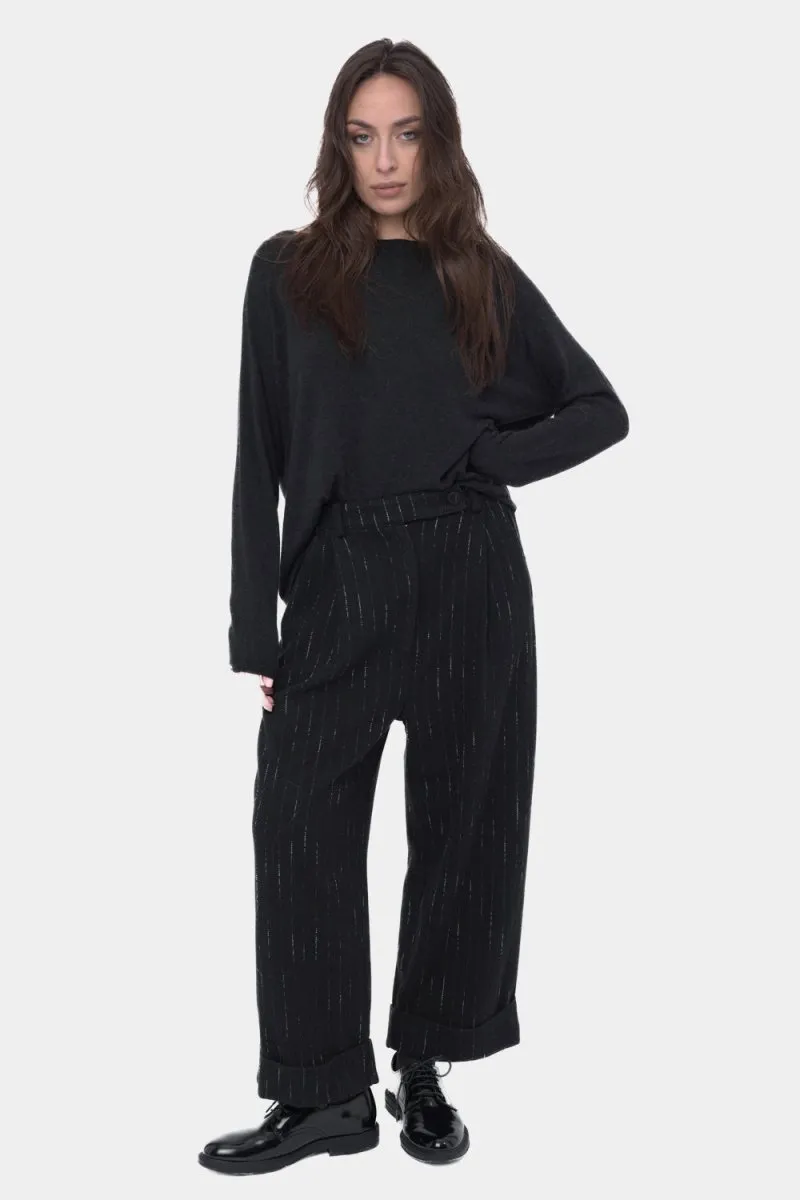 Striped Pleated Slacks Pant