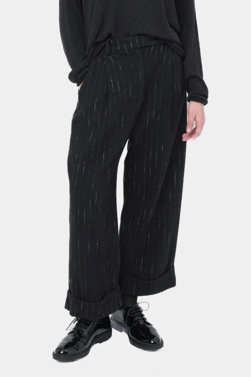 Striped Pleated Slacks Pant