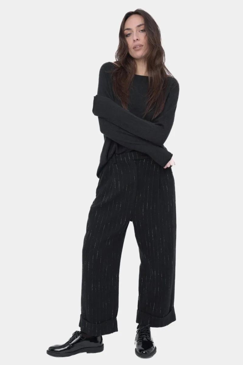 Striped Pleated Slacks Pant