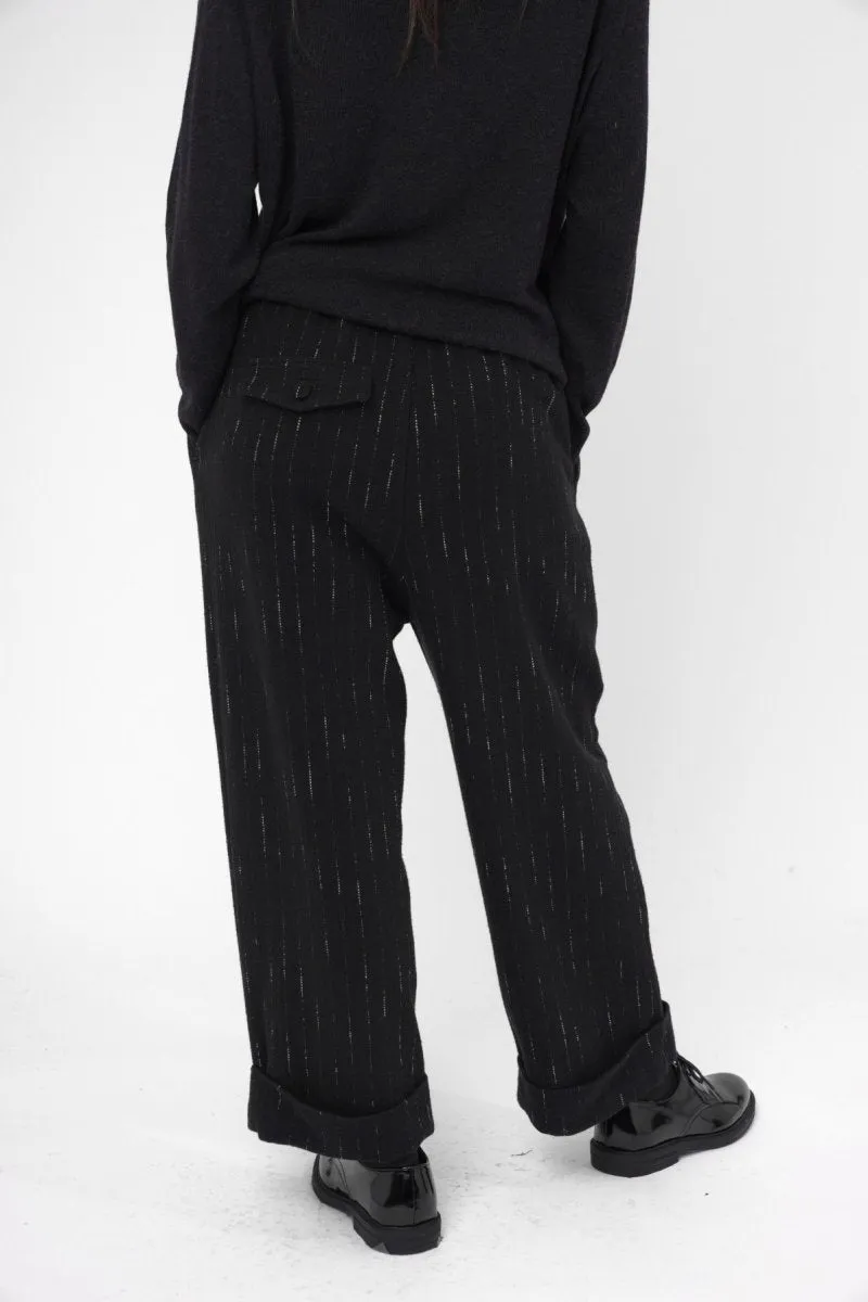 Striped Pleated Slacks Pant