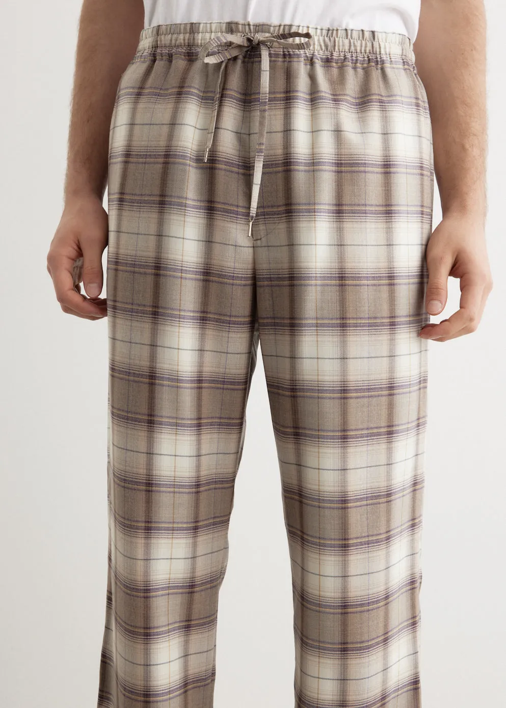Super Light Wool Check Easy Slacks