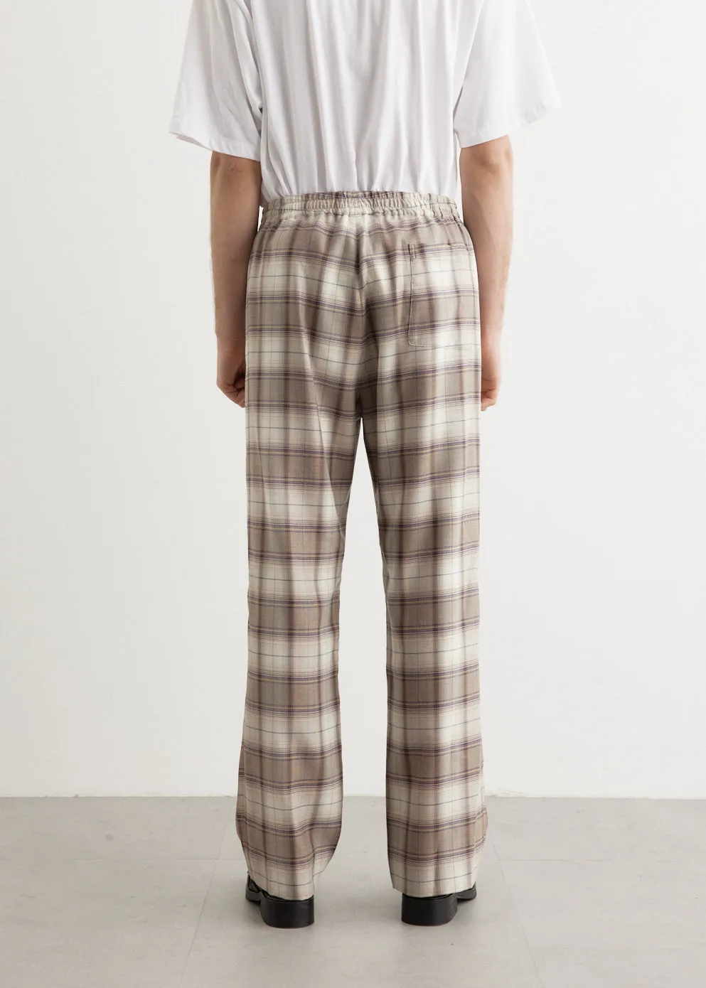 Super Light Wool Check Easy Slacks