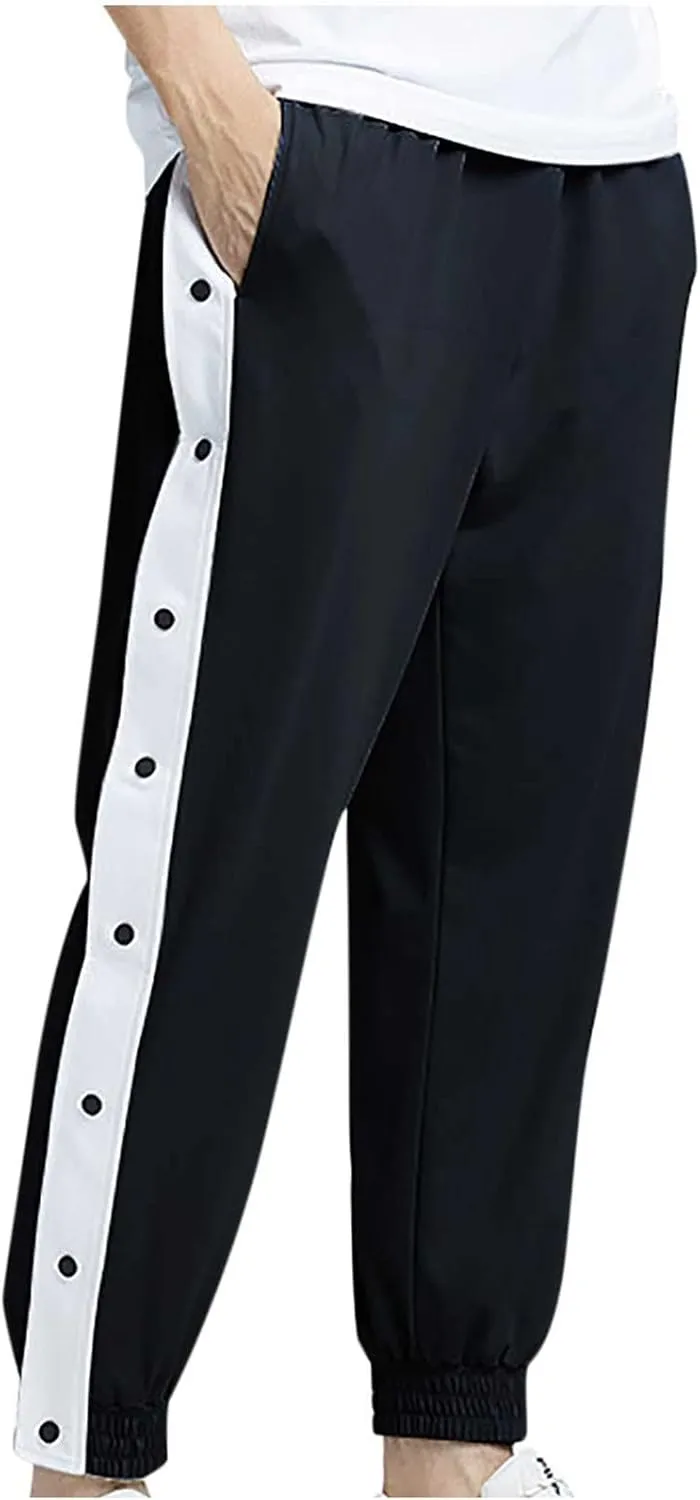 Sweatpants for Men Causal Stretch Athletic Trousers Outdoor Fashion Solid Buttoned Breathable Beam Feed Pant