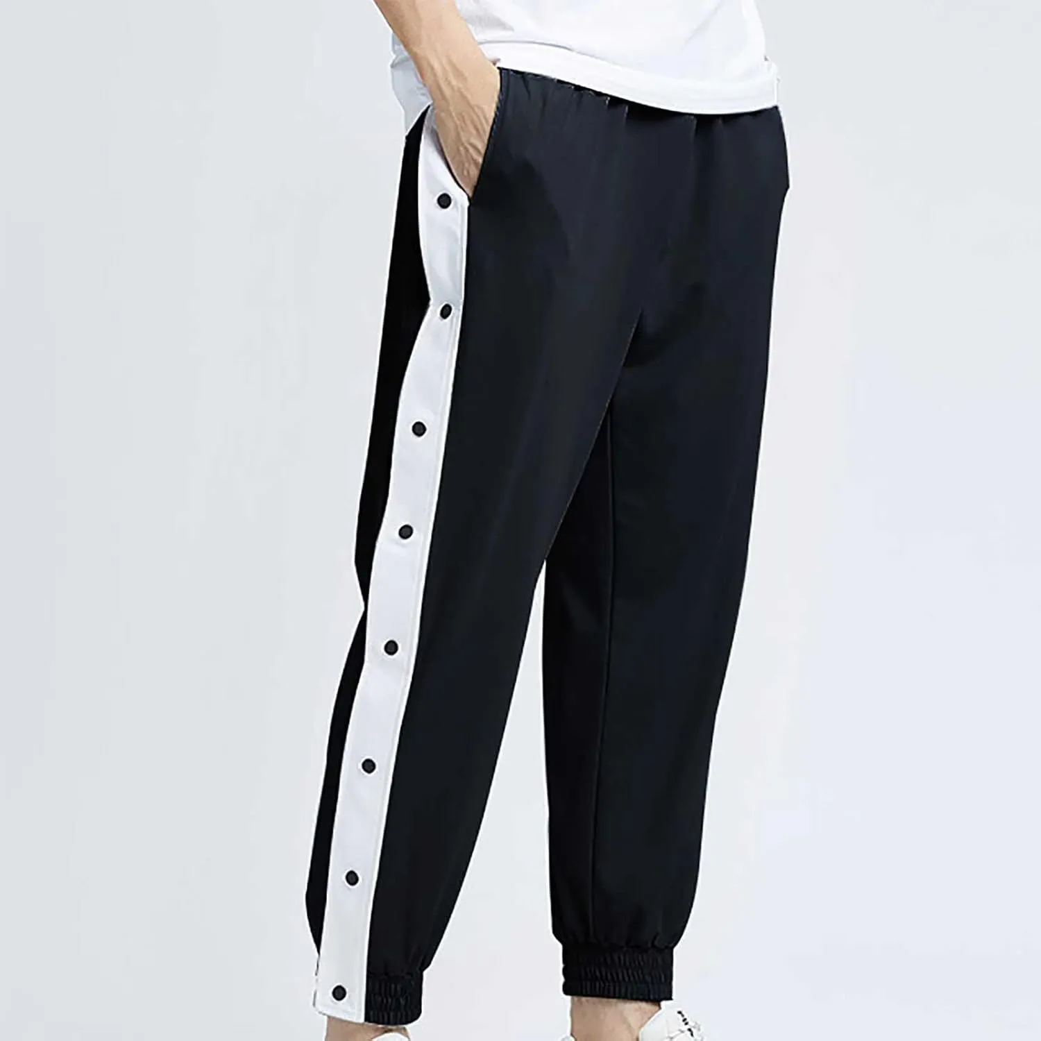 Sweatpants for Men Causal Stretch Athletic Trousers Outdoor Fashion Solid Buttoned Breathable Beam Feed Pant