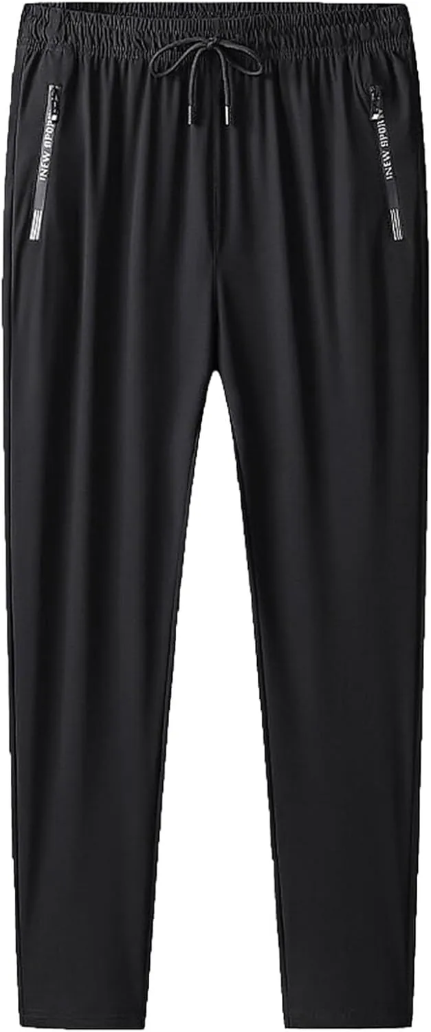Sweatpants for Men Lightweight Tapered Mens Joggers Pants with Zip Pockets Slim Fit Workout Running Gym Sweat Pants
