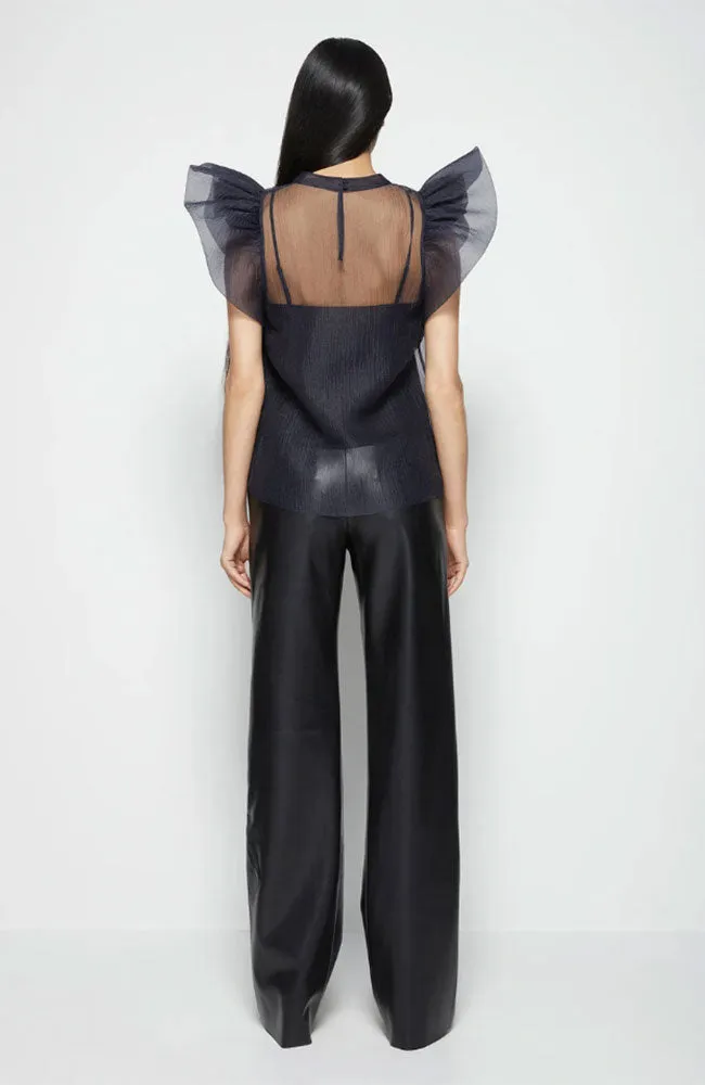 Tara Vegan Leather Pleated Pant