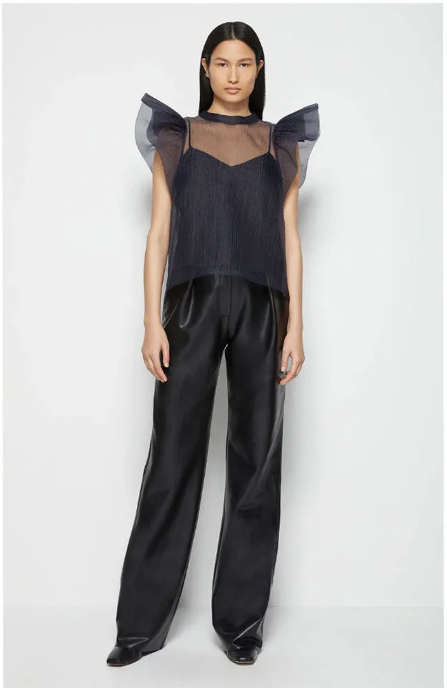 Tara Vegan Leather Pleated Pant