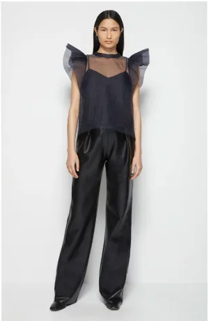 Tara Vegan Leather Pleated Pant