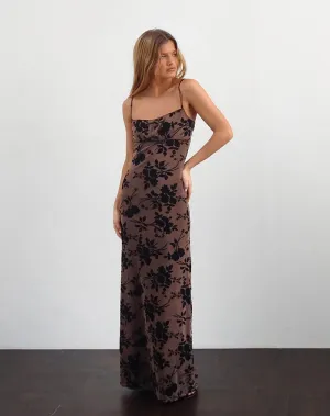 THE DARSIH CAMI MAXI DRESS - FLORAL FLOCK BOWN