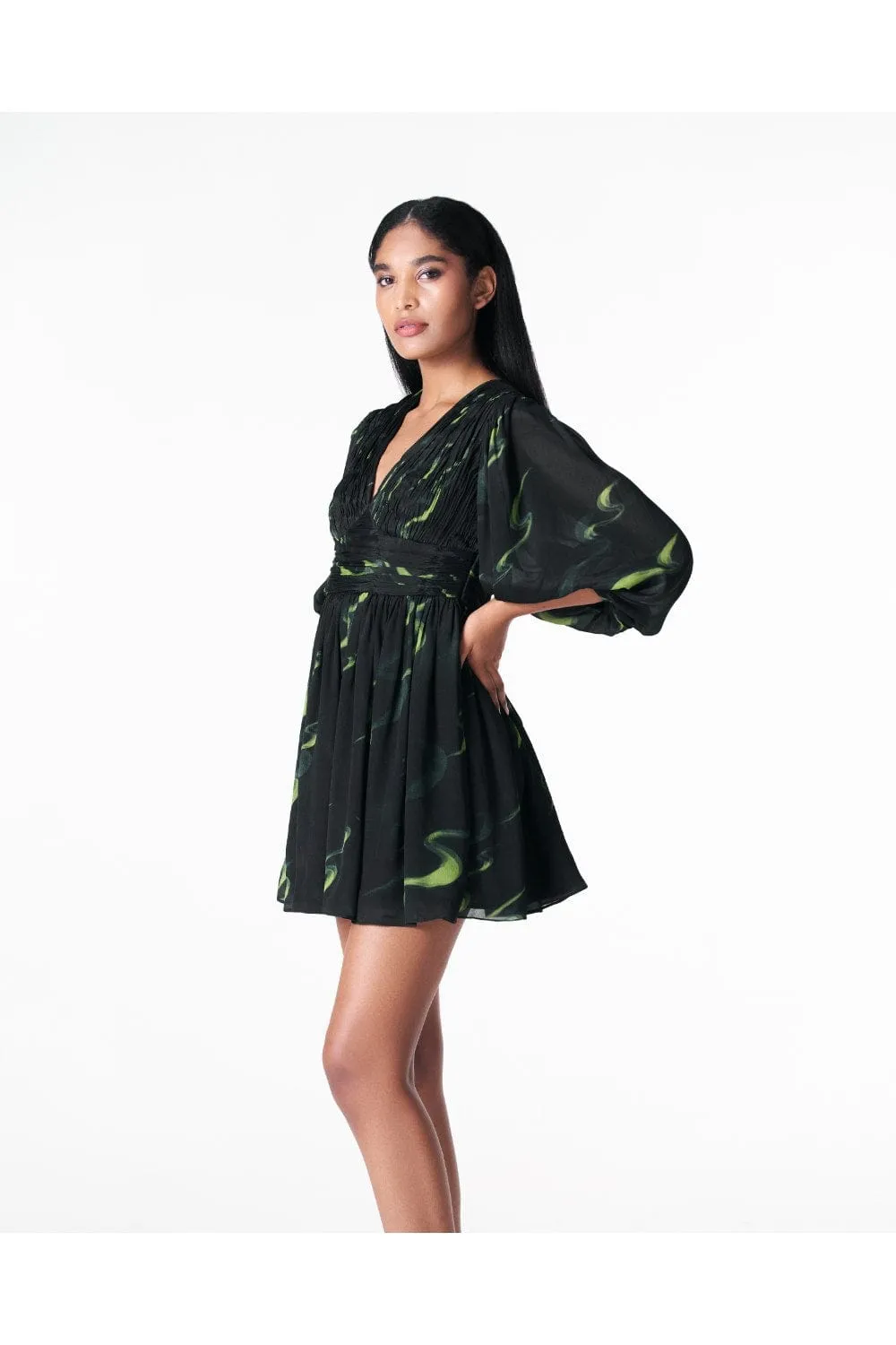 THOUSAND CRESCENTS RUCHED DRESS