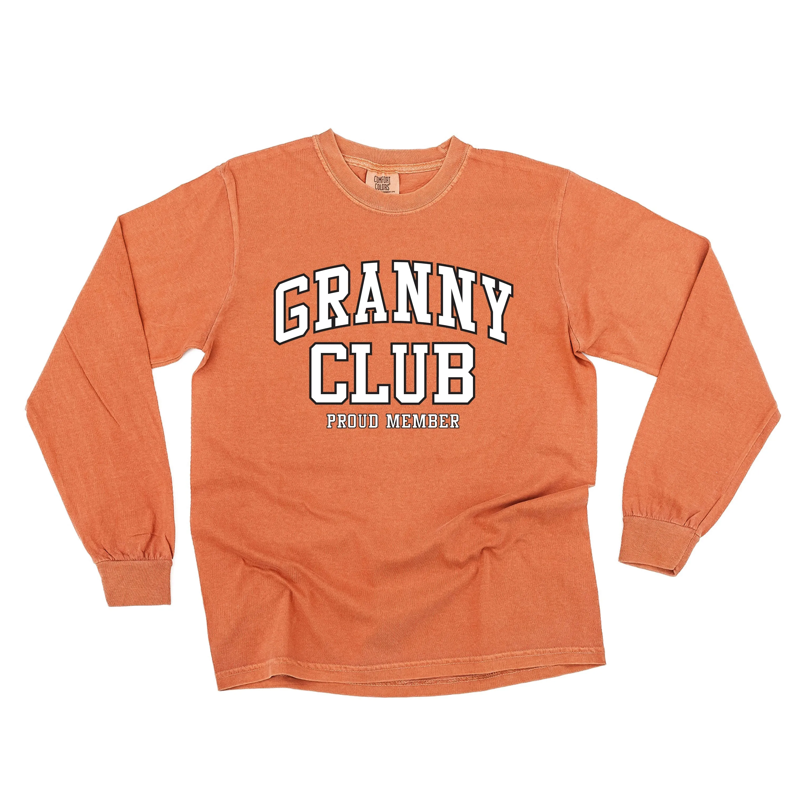 Varsity Style - GRANNY Club - Proud Member - LONG SLEEVE COMFORT COLORS TEE