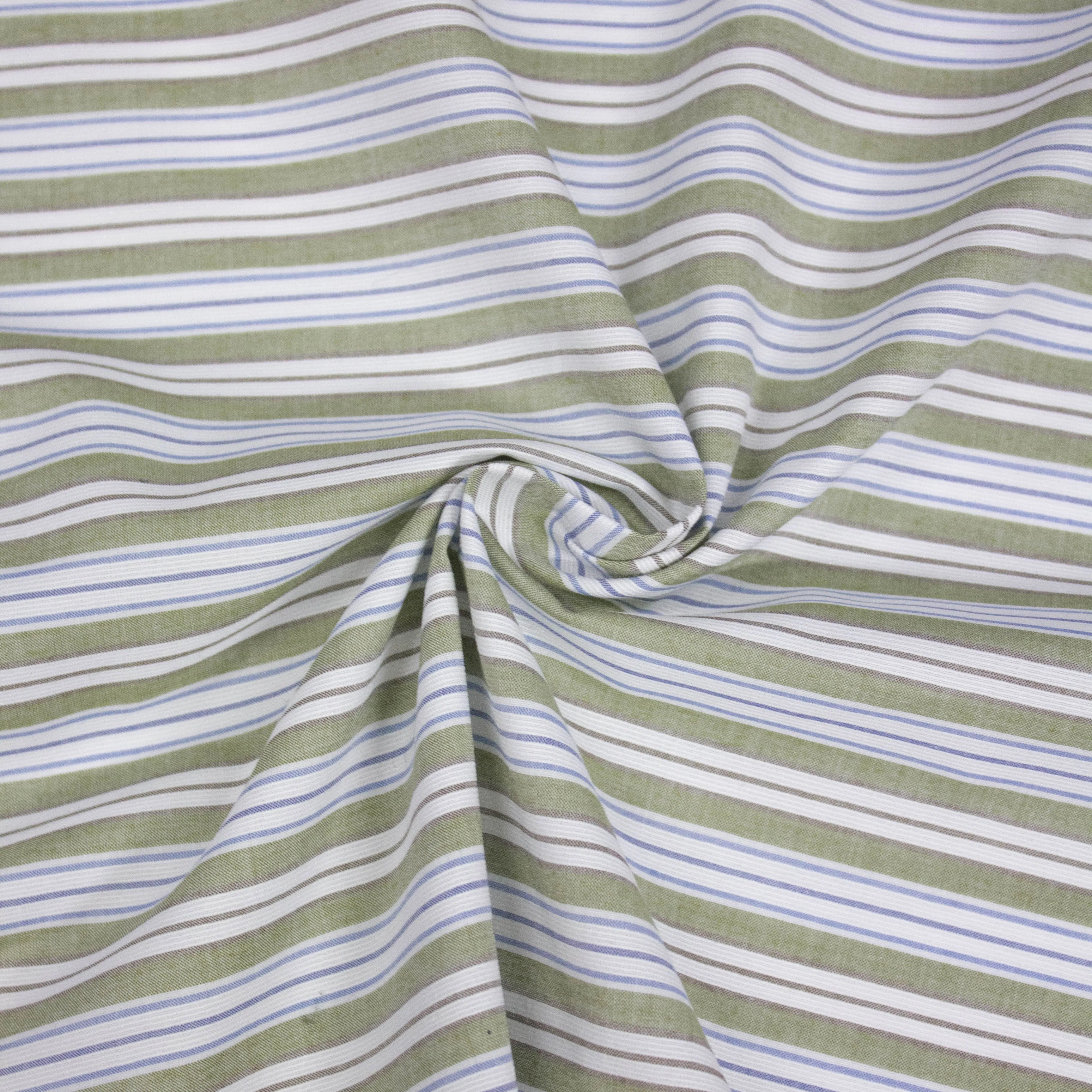 Veba Green Striped Cotton SHOWROOM SAMPLE 34CM X 60CM