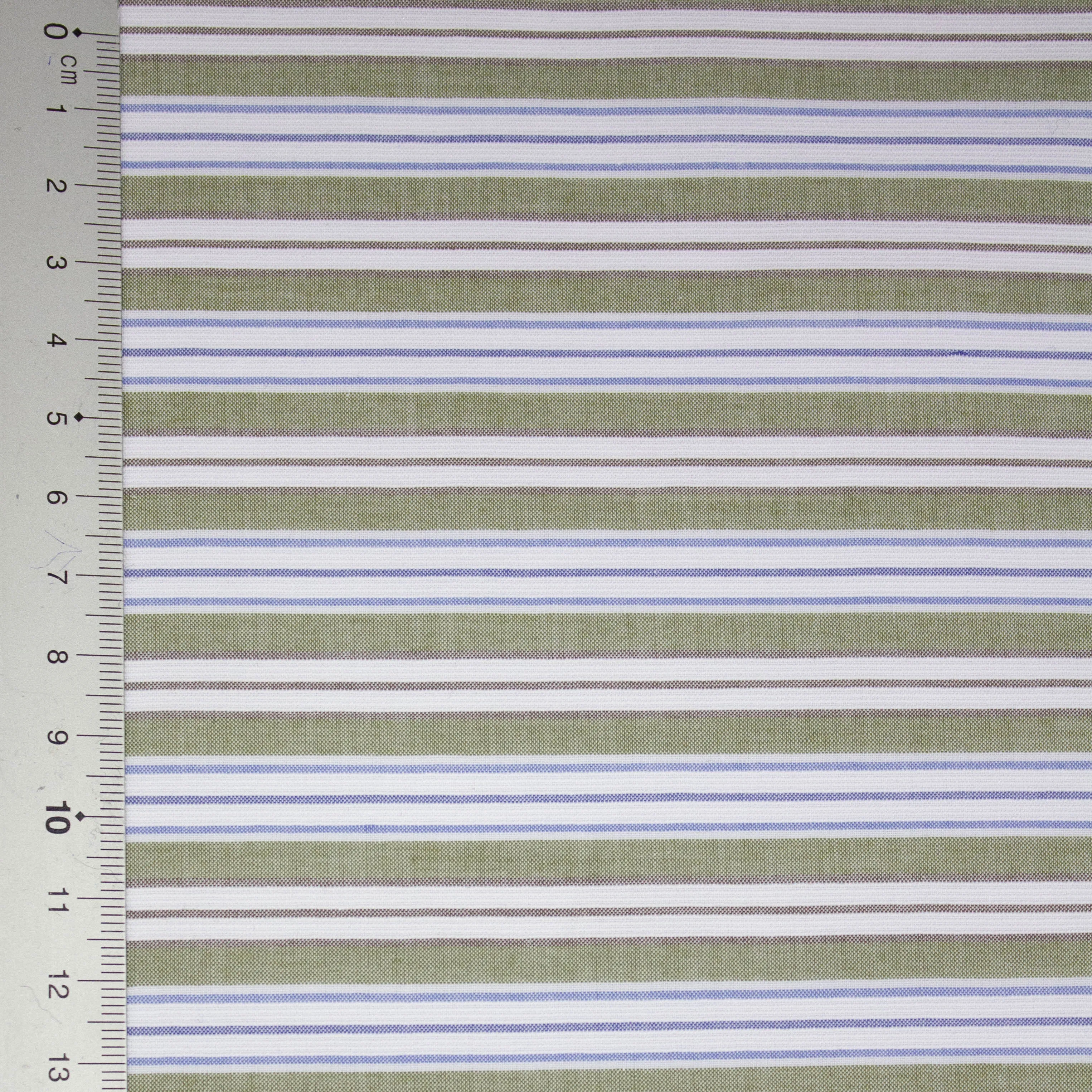 Veba Green Striped Cotton SHOWROOM SAMPLE 34CM X 60CM