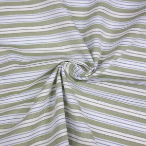 Veba Green Striped Cotton SHOWROOM SAMPLE 34CM X 60CM