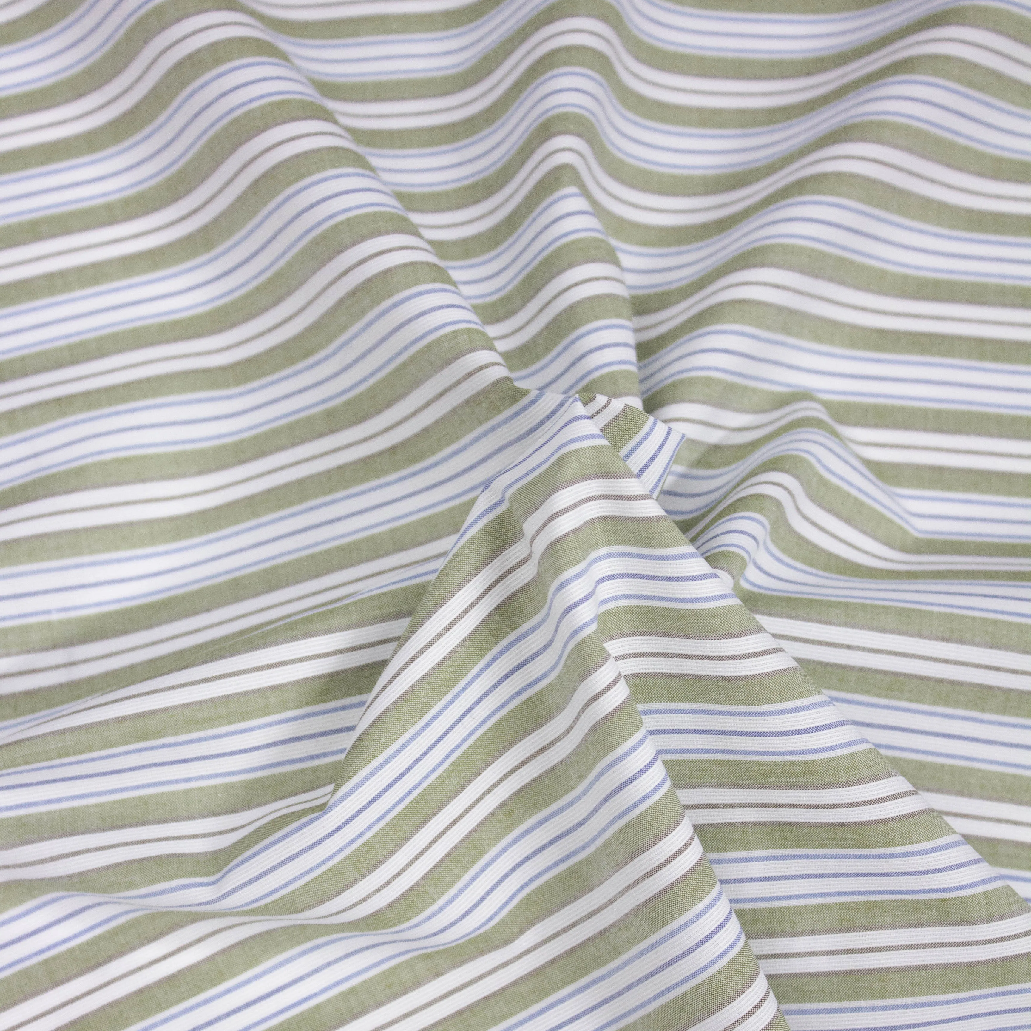 Veba Green Striped Cotton SHOWROOM SAMPLE 34CM X 60CM