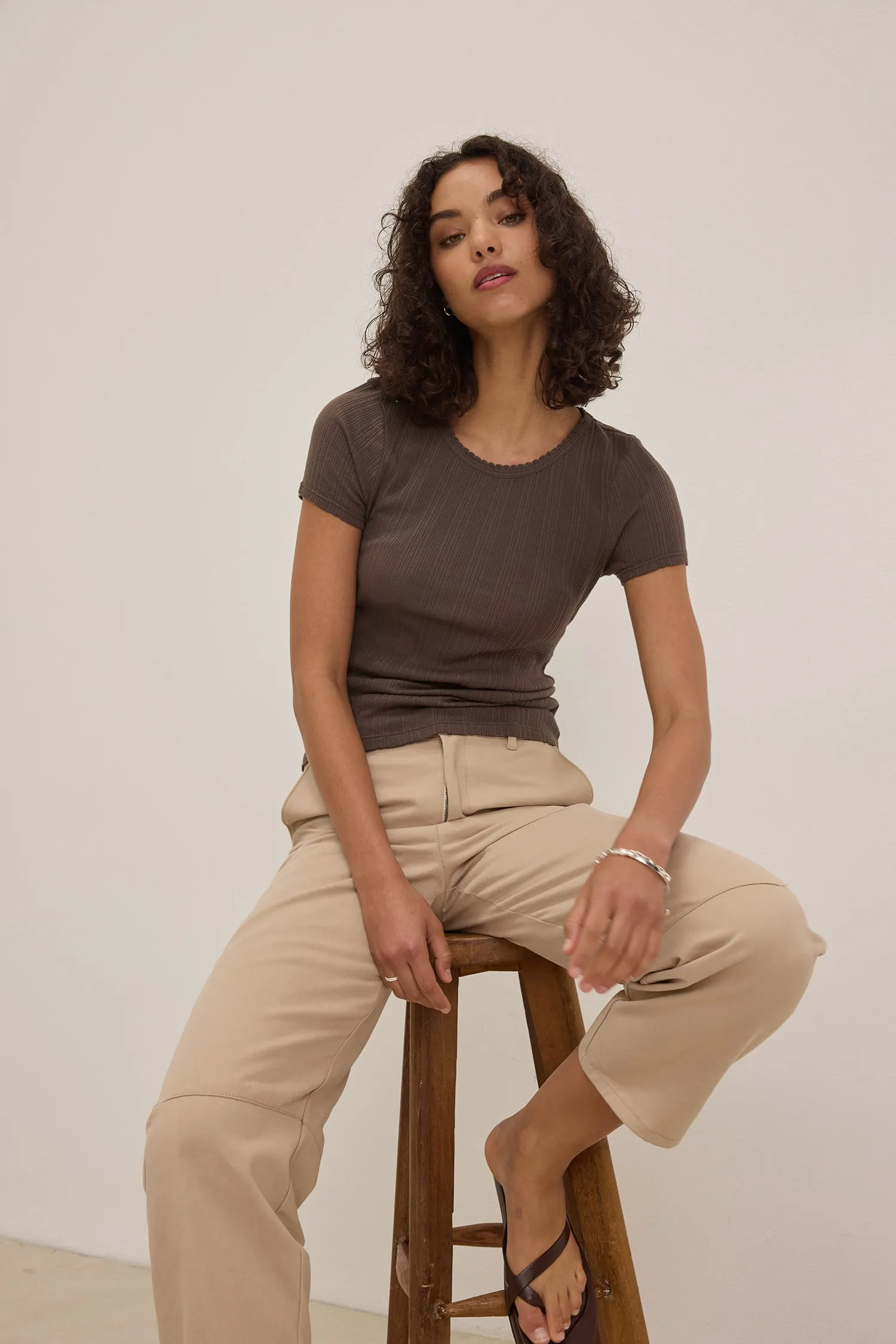 Velvet Brylie Cotton Twill Pants Khaki
