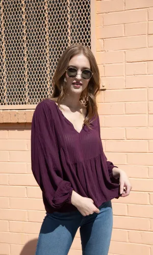 Velvet by Graham & Spencer Misty Crinkle Gauze Peasant Blouse