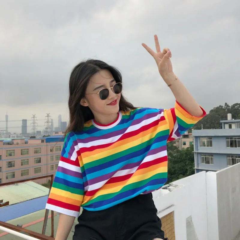 VenusFox Rainbow Striped Tops