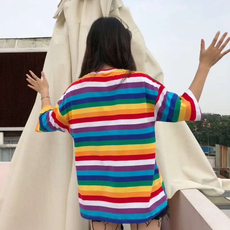 VenusFox Rainbow Striped Tops