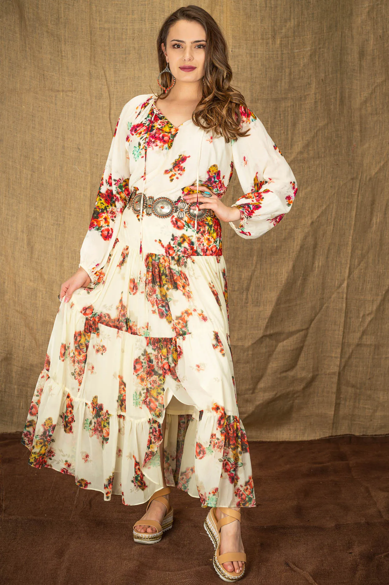 Vintage Collection Flower Bouquet Peasant Top