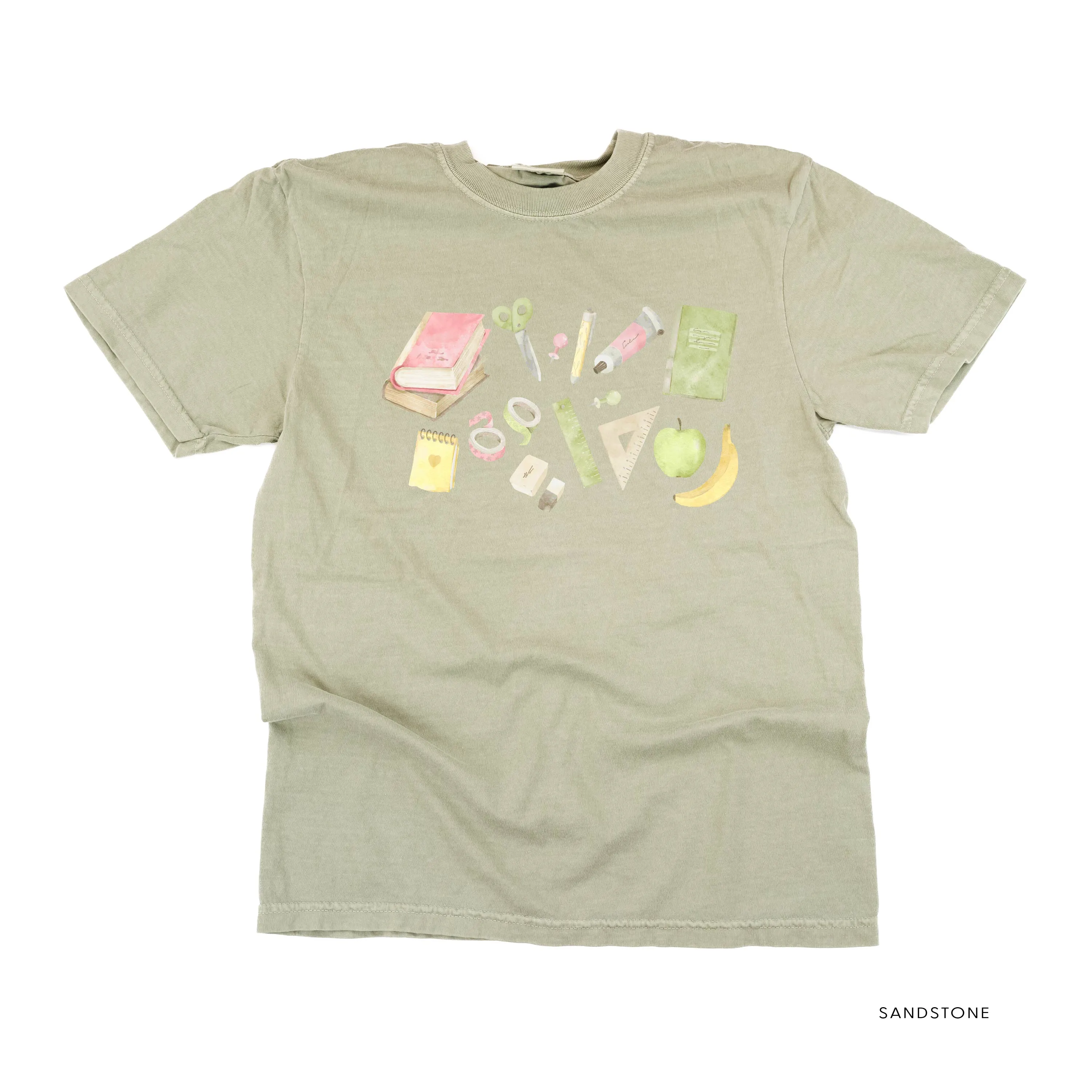 Watercolor School Supplies - SHORT SLEEVE COMFORT COLORS TEE